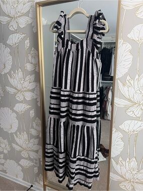 THML Black and White Striped Maxi Dress